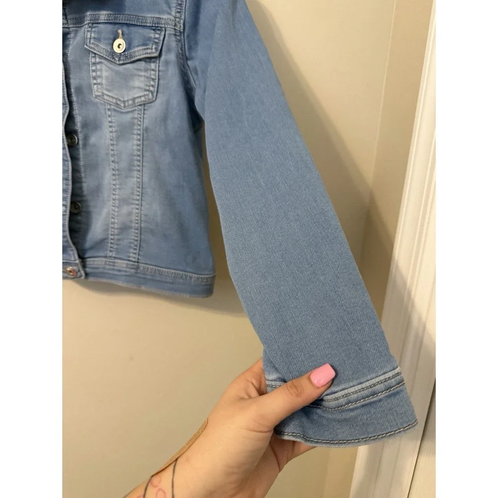 Childrens Place Jean Jacket Girls Size XL 14 Stretch Blue Soft Denim 100%Lyocell